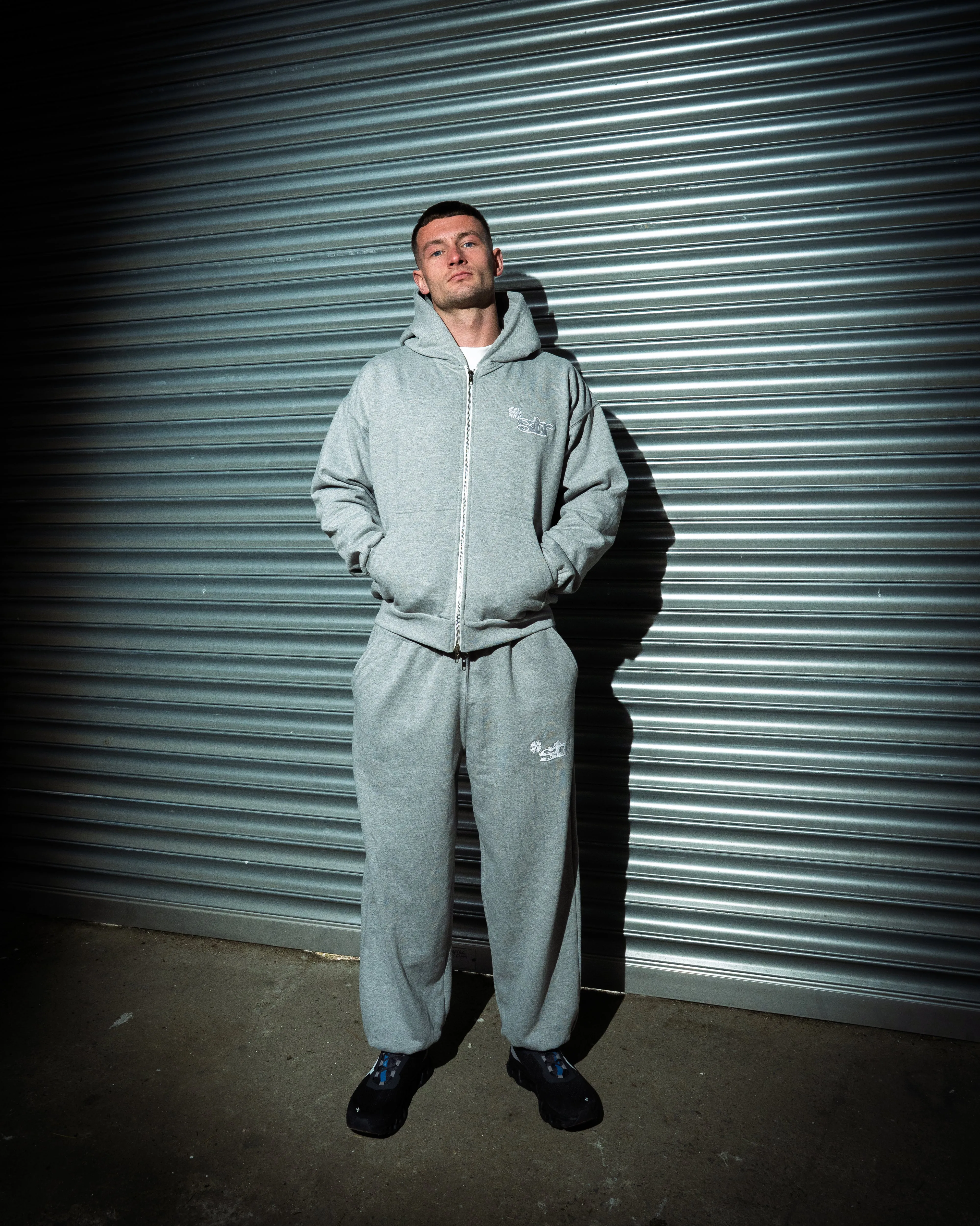 STR Clover Heavyweight Zip Up Hoodie (Grey)