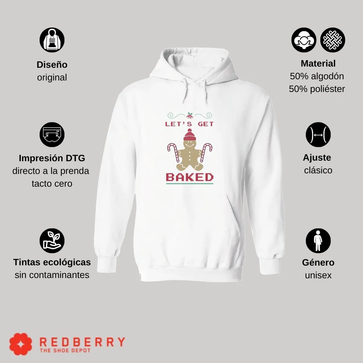 Sudadera Deportiva Hombre Navideña Hoodie 016