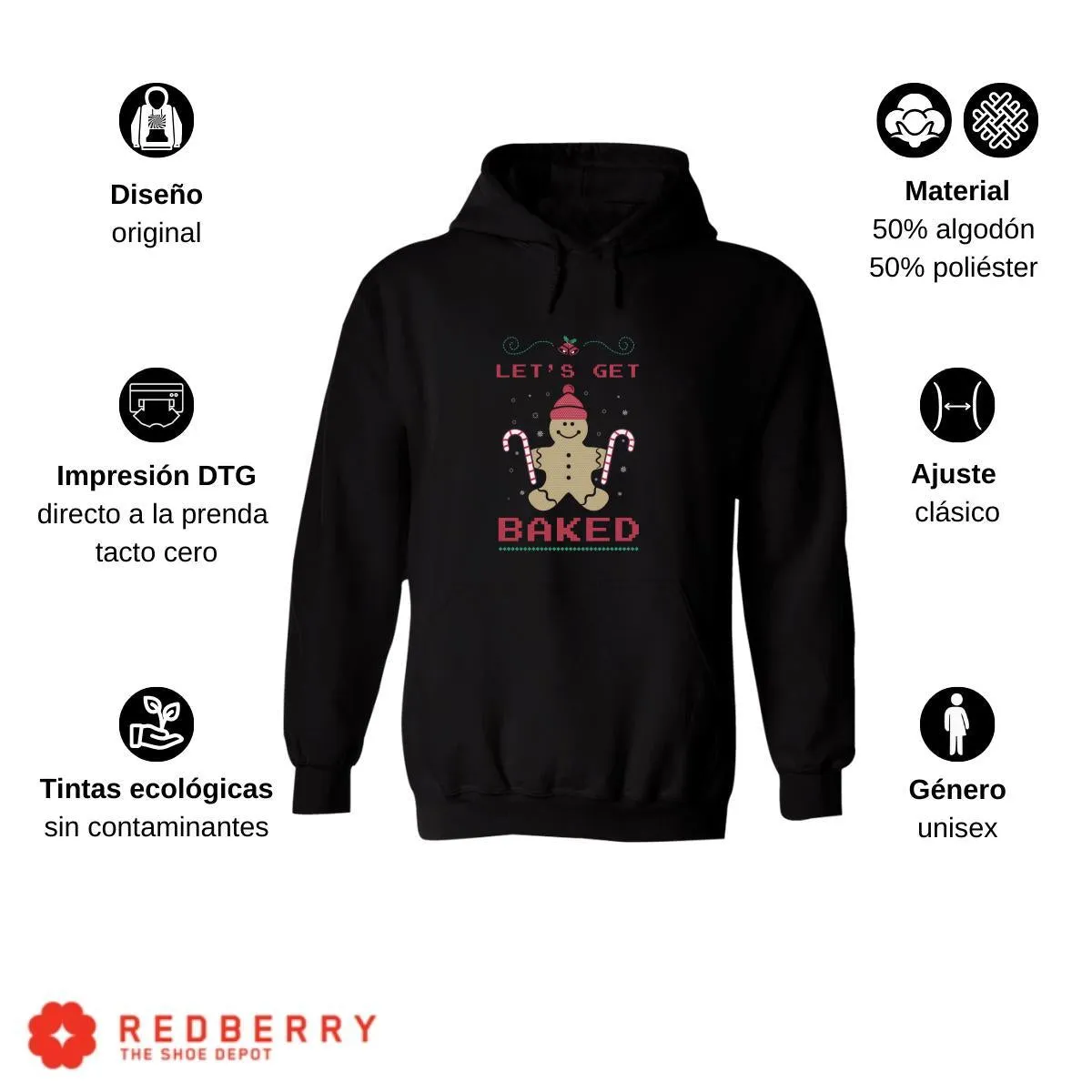 Sudadera Deportiva Hombre Navideña Hoodie 016