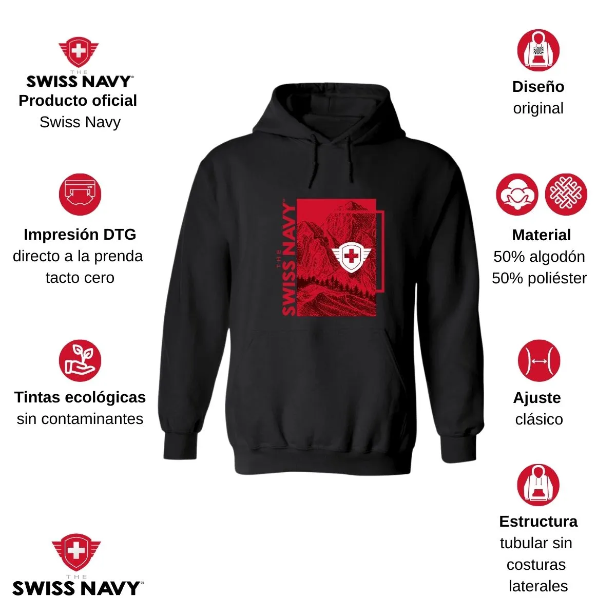 Sudadera Hombre Hoodie The Swiss Navy Paisaje