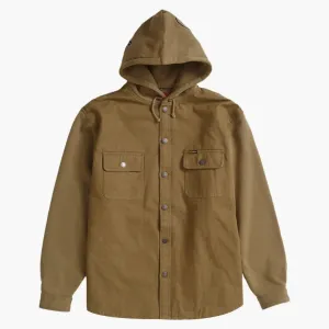 Supreme Fleece Hooded Denim Shirt Brown