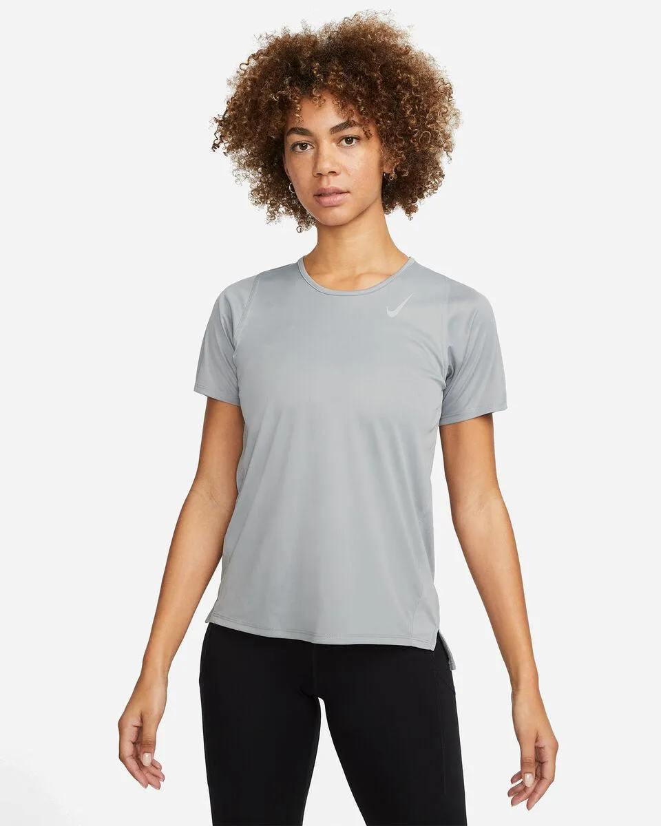 T SHIRT DONNA NIKE DRI-FIT RUN MAGLIA WOMAN RUNNING TEE GRIGIA