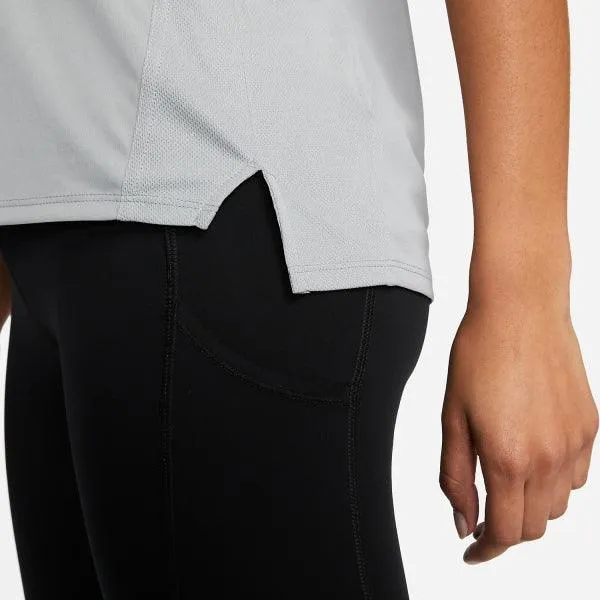 T SHIRT DONNA NIKE DRI-FIT RUN MAGLIA WOMAN RUNNING TEE GRIGIA