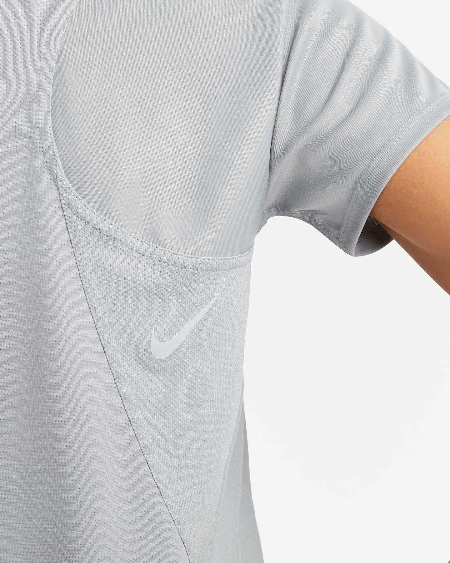 T SHIRT DONNA NIKE DRI-FIT RUN MAGLIA WOMAN RUNNING TEE GRIGIA