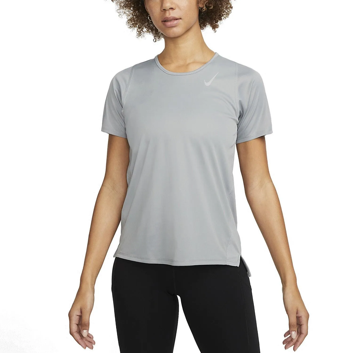 T SHIRT DONNA NIKE DRI-FIT RUN MAGLIA WOMAN RUNNING TEE GRIGIA