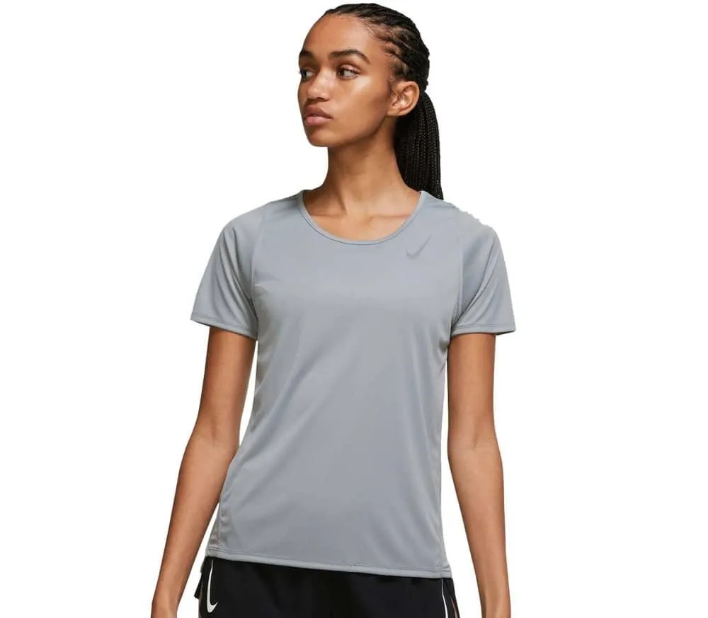 T SHIRT DONNA NIKE DRI-FIT RUN MAGLIA WOMAN RUNNING TEE GRIGIA