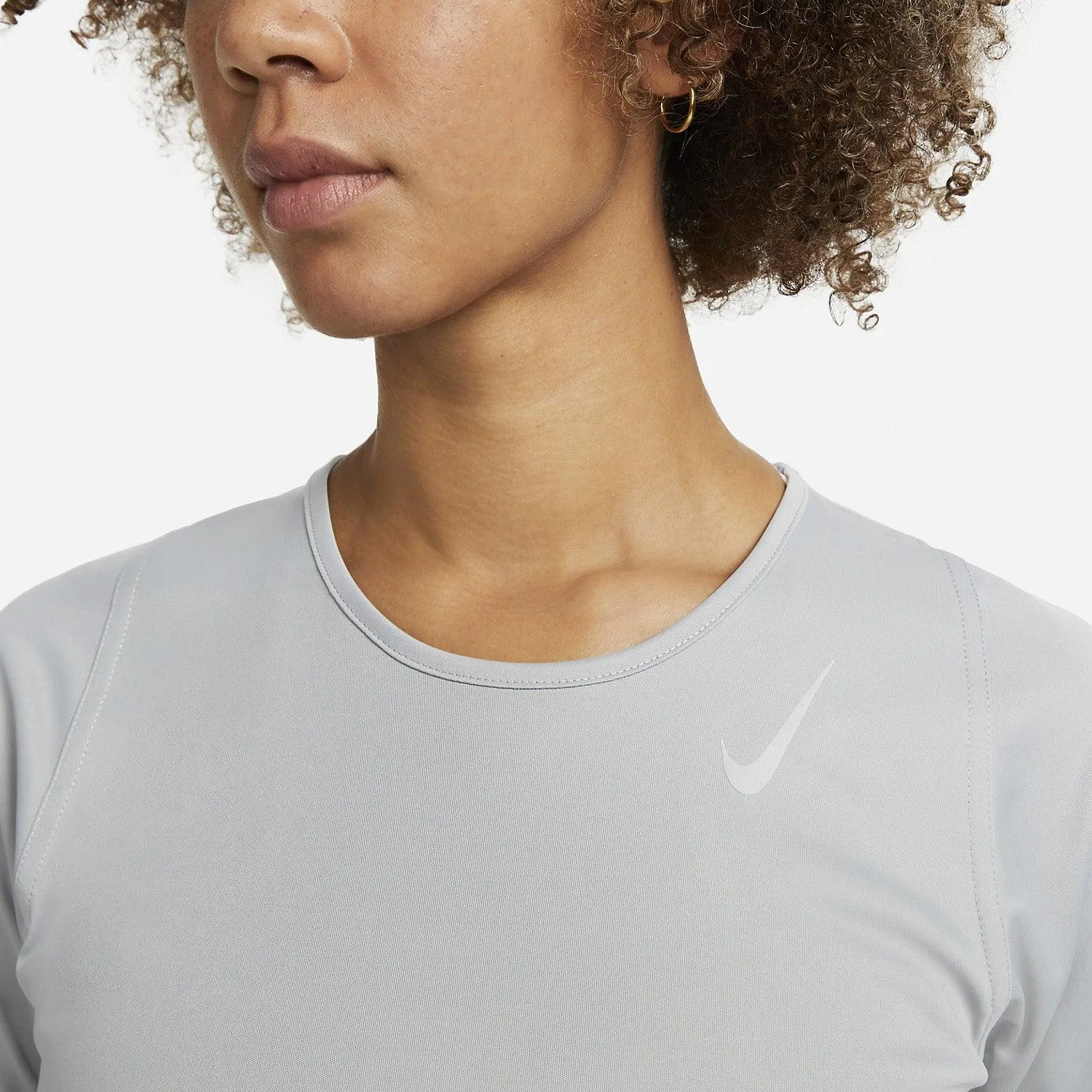 T SHIRT DONNA NIKE DRI-FIT RUN MAGLIA WOMAN RUNNING TEE GRIGIA