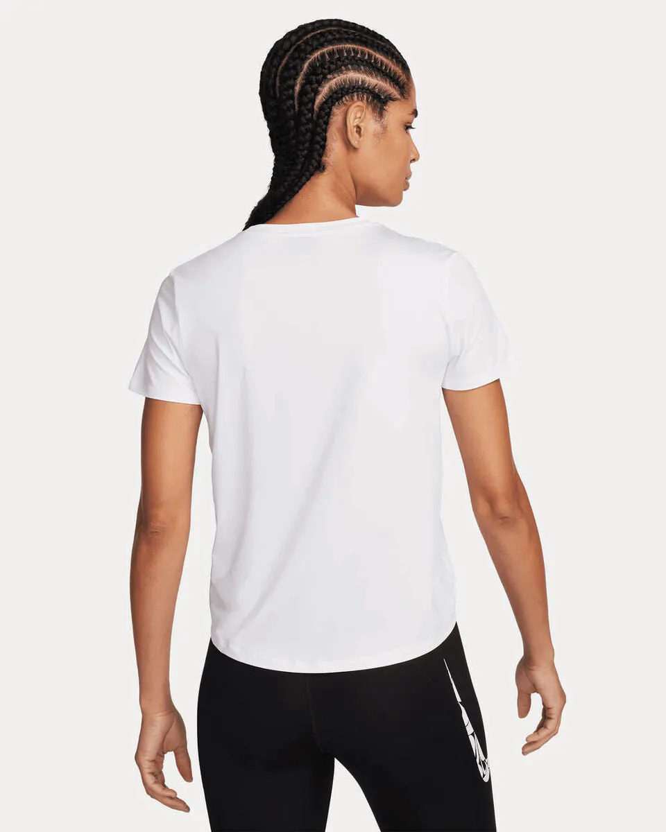 T SHIRT DONNA NIKE DRI-FIT SWOOSH RUN MAGLIA WOMAN RUNNING TEE BIANCA E NERA