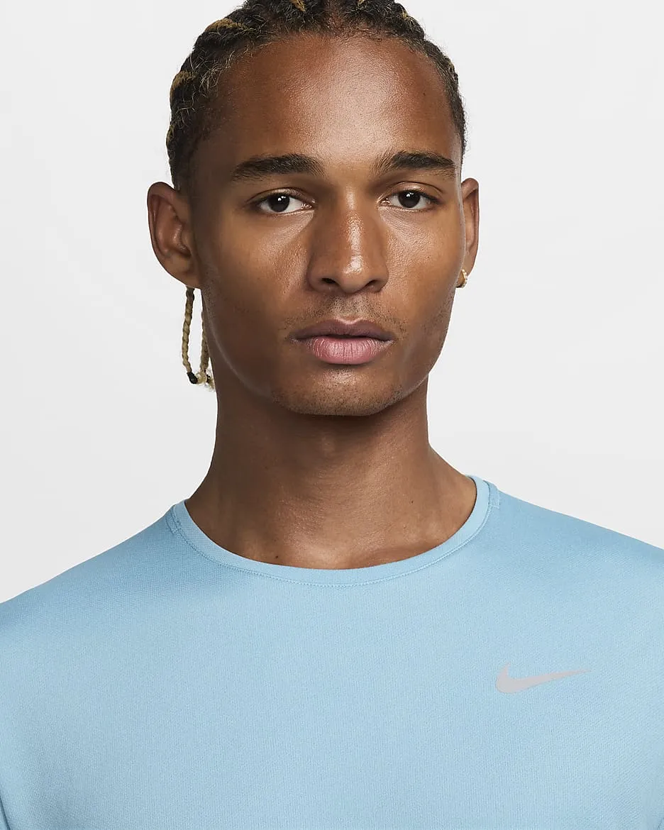 T SHIRT NIKE DRY-FIT RUN MAGLIA UOMO MAN TEE RUNNING AZZURRA