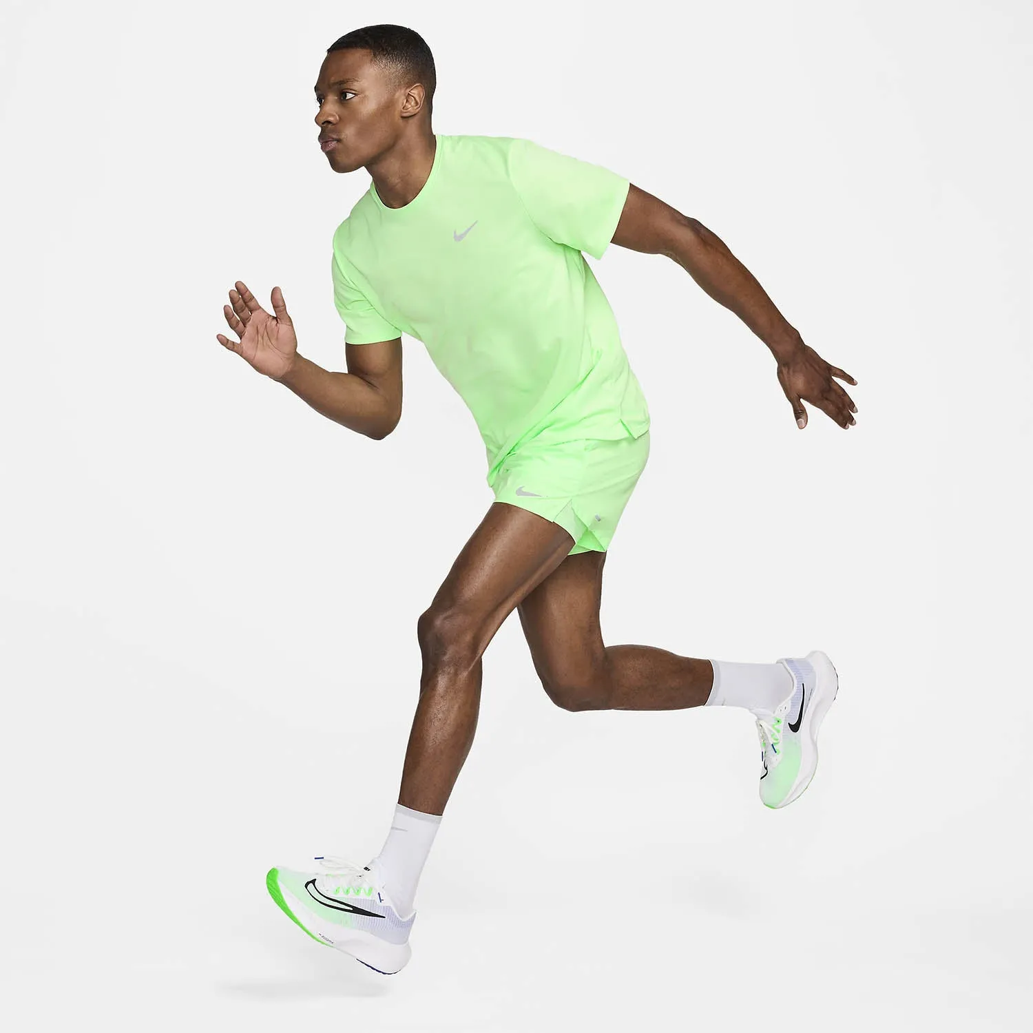 T SHIRT NIKE DRY-FIT RUN MAGLIA UOMO MAN TEE RUNNING LIME