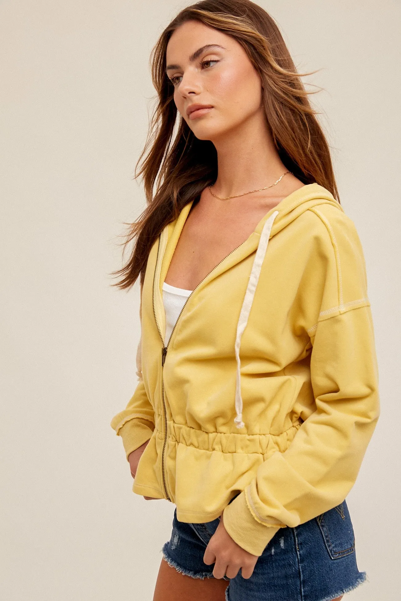Terry Zip Peplum