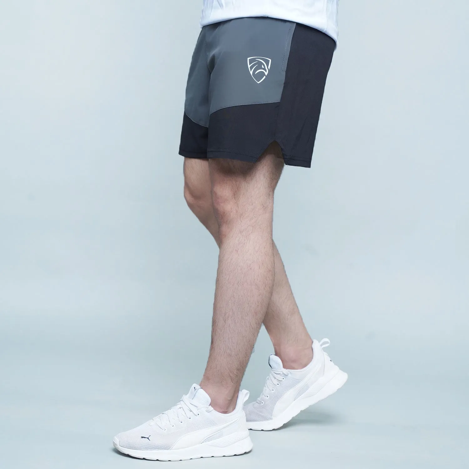Tf-Grey/Black Contrast Running Shorts