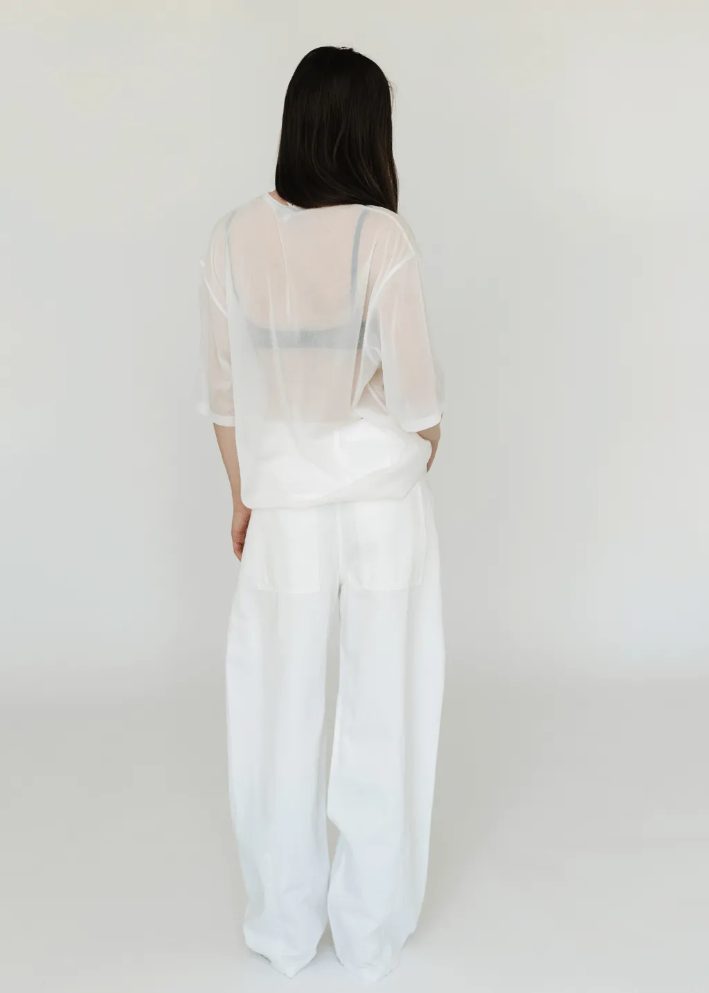 Tibi Sheer Gauze Easy T in White