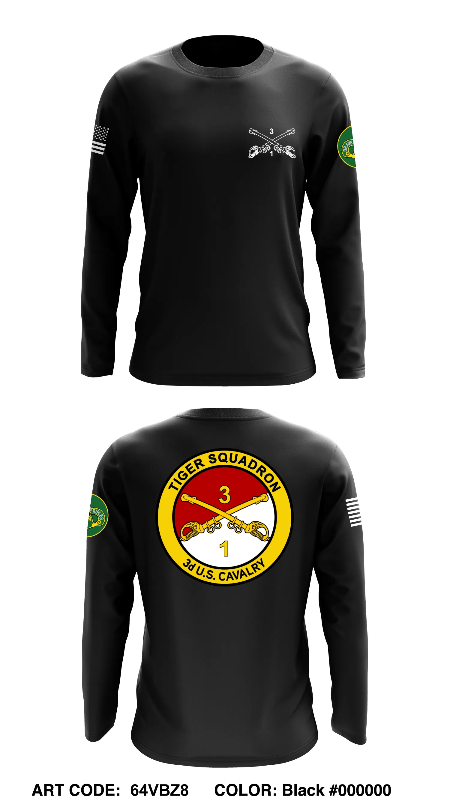 Tiger Squadron (1/3d CR) Store 1 Core Men's LS Performance Tee - 64VBZ8