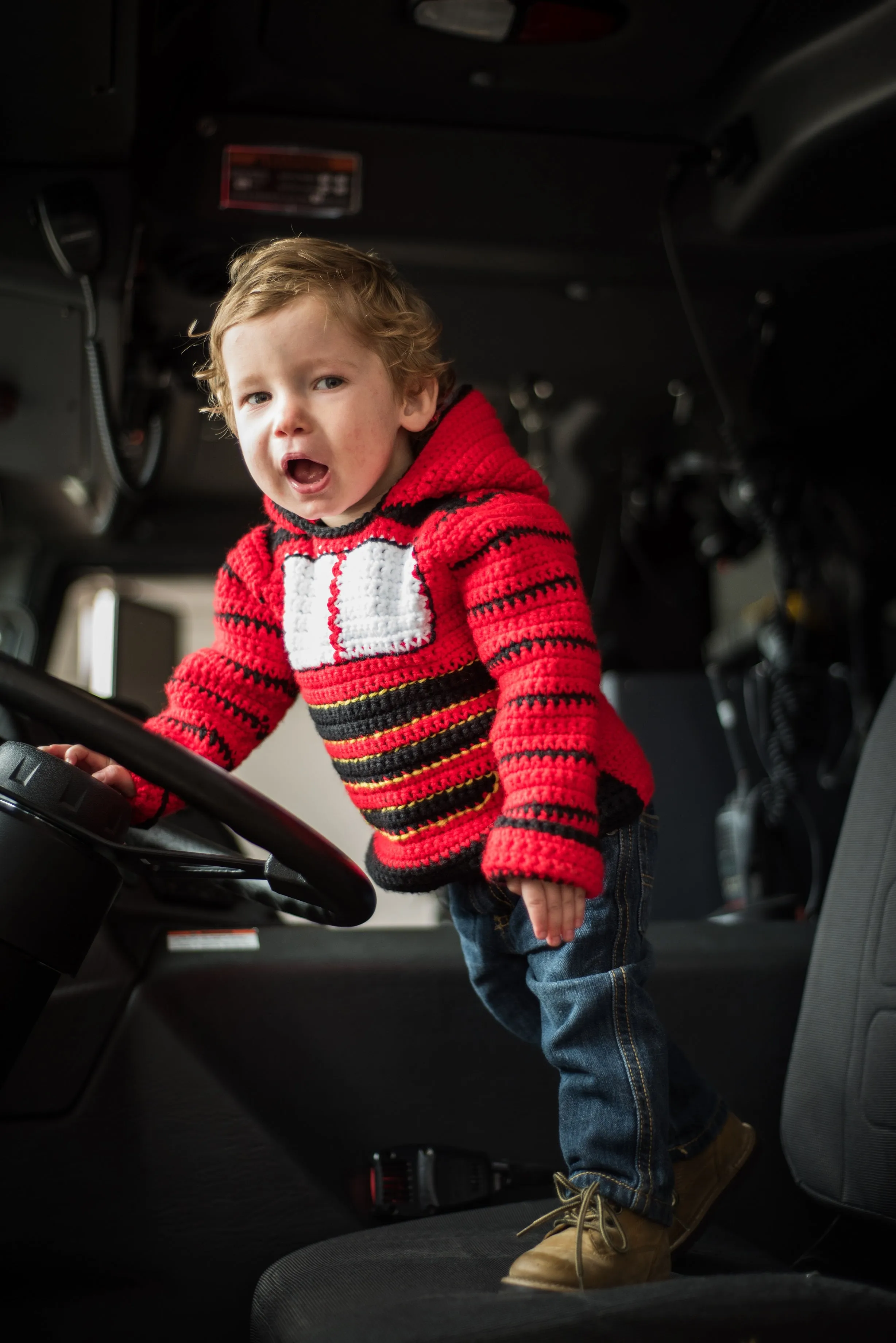 Train Engine Toddler Hoodie Crochet Pattern - Sizes 2 and 4 - Hoodie Zips up the Back