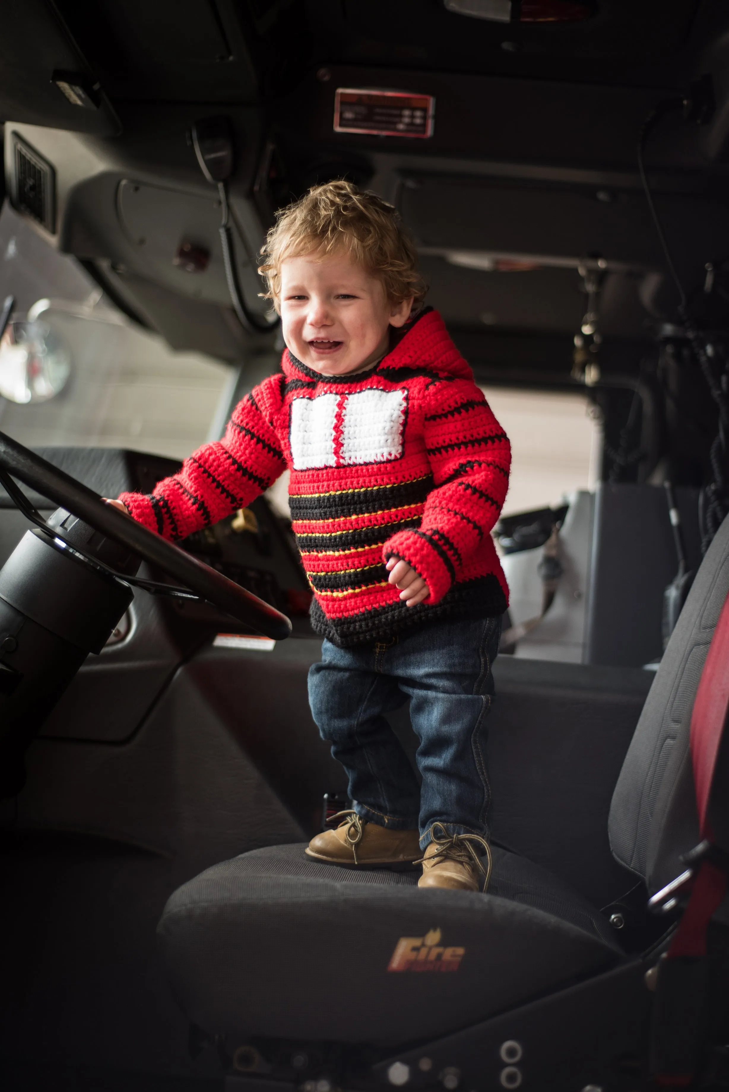 Train Engine Toddler Hoodie Crochet Pattern - Sizes 2 and 4 - Hoodie Zips up the Back