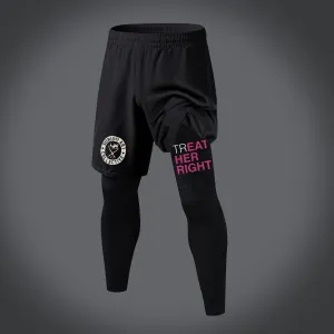 Treat Her Right Letter Graphic Print 2 in 1 Gym Workout With Leggings