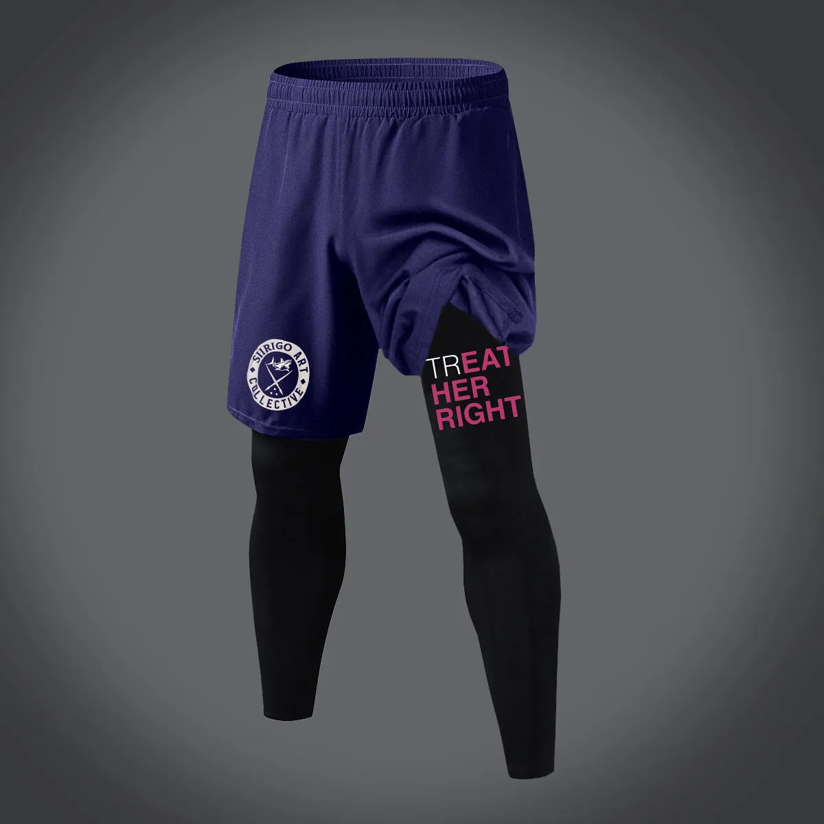 Treat Her Right Letter Graphic Print 2 in 1 Gym Workout With Leggings