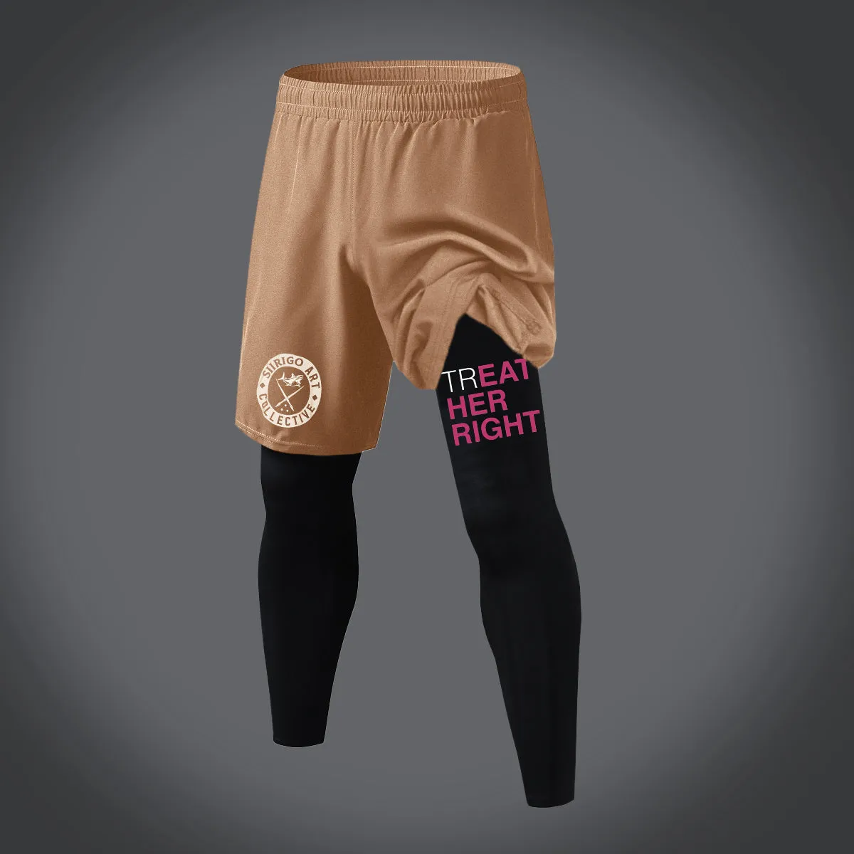 Treat Her Right Letter Graphic Print 2 in 1 Gym Workout With Leggings