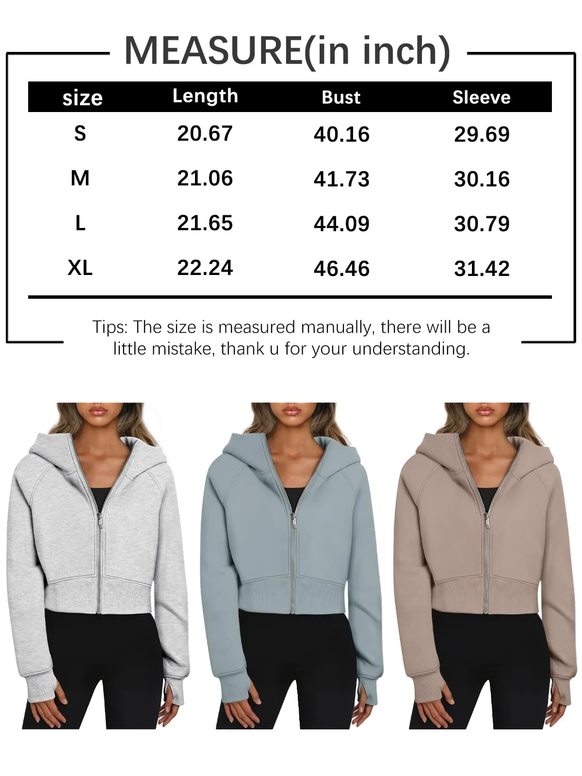Trendy Queen Winter Outfits Fleece Jackets for Women Zip Up Hoodies Sweatshirts Cropped Coats Fall Casual Pullover Sweaters Clothes 2024 Grey