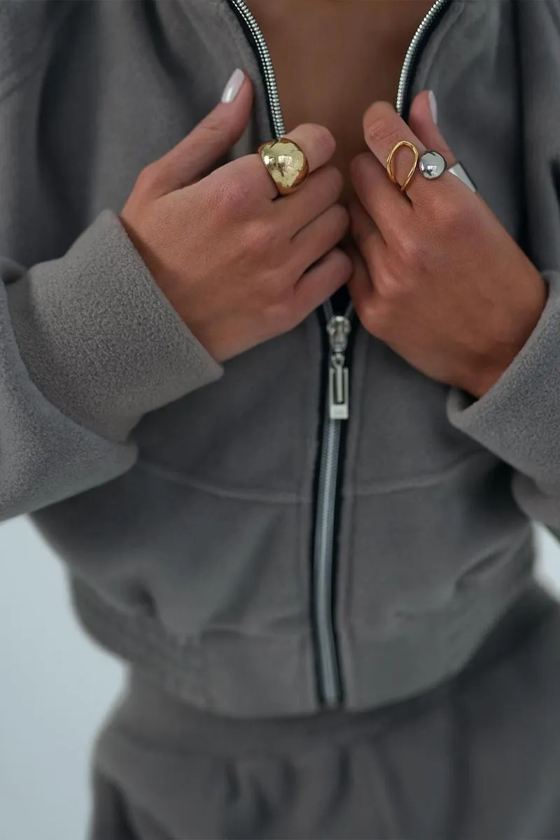 UJ0352 Fleece Jacket Tracksuit Set