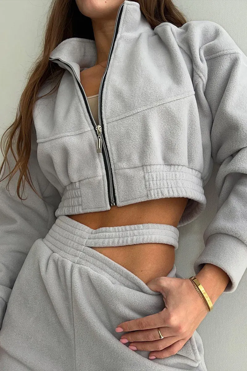UJ0352 Fleece Jacket Tracksuit Set