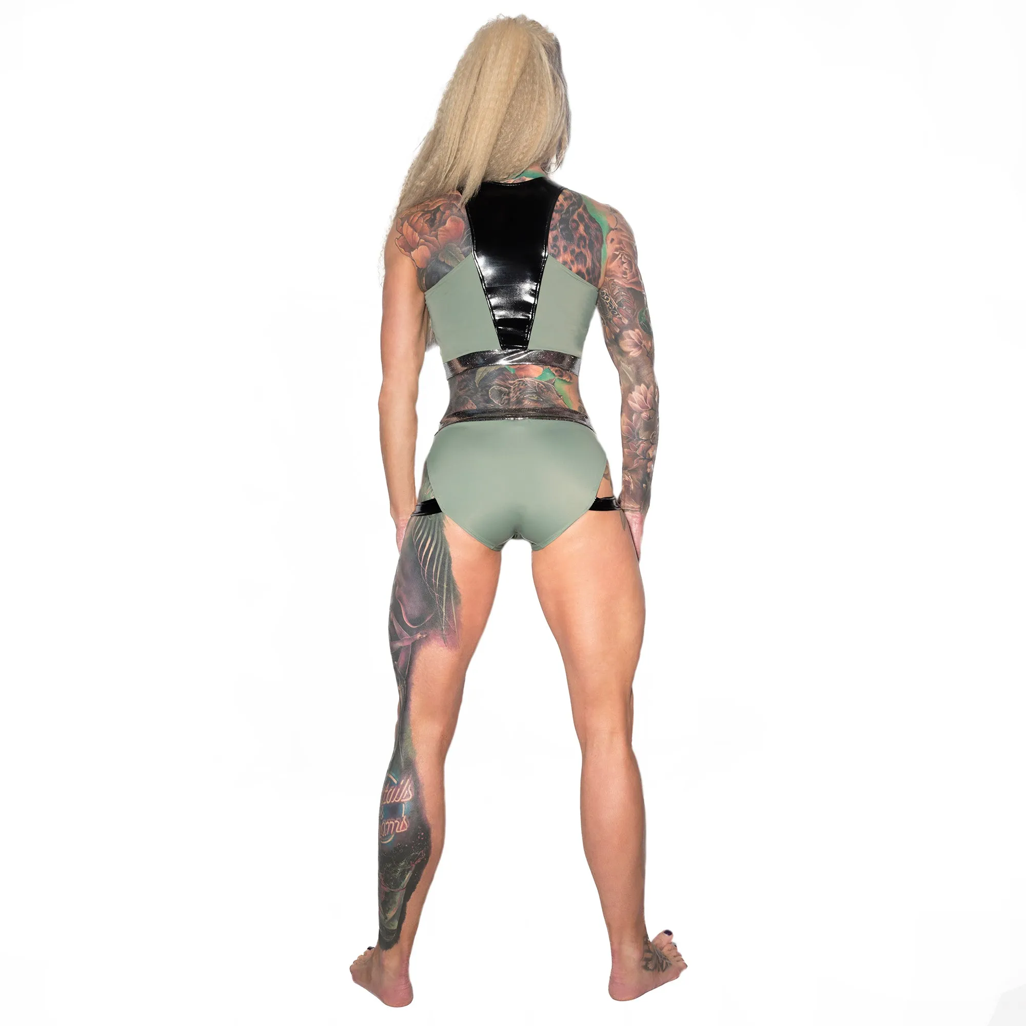 Valencia Eco High Leg Shorts - Olive