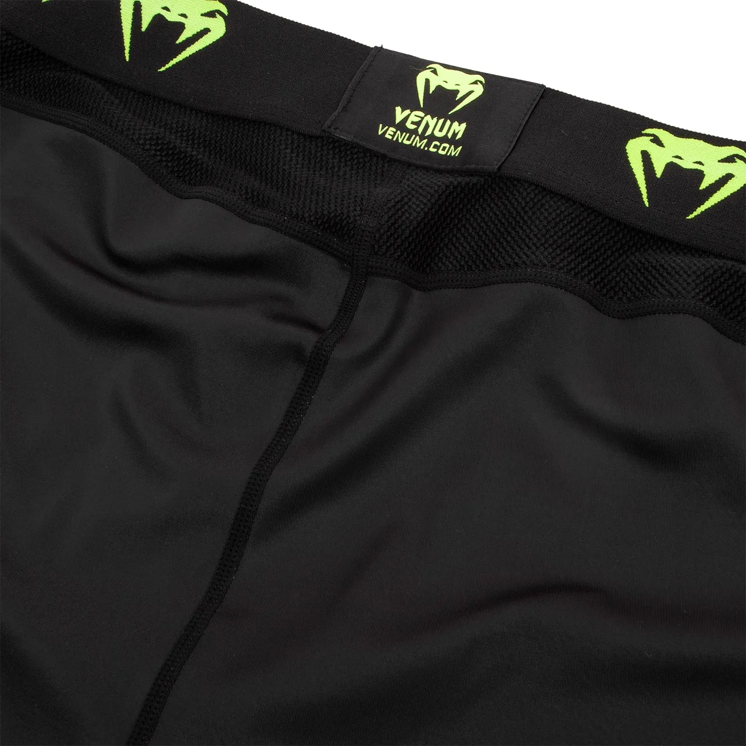 Venum Logos Spats - Zwart/Neongeel