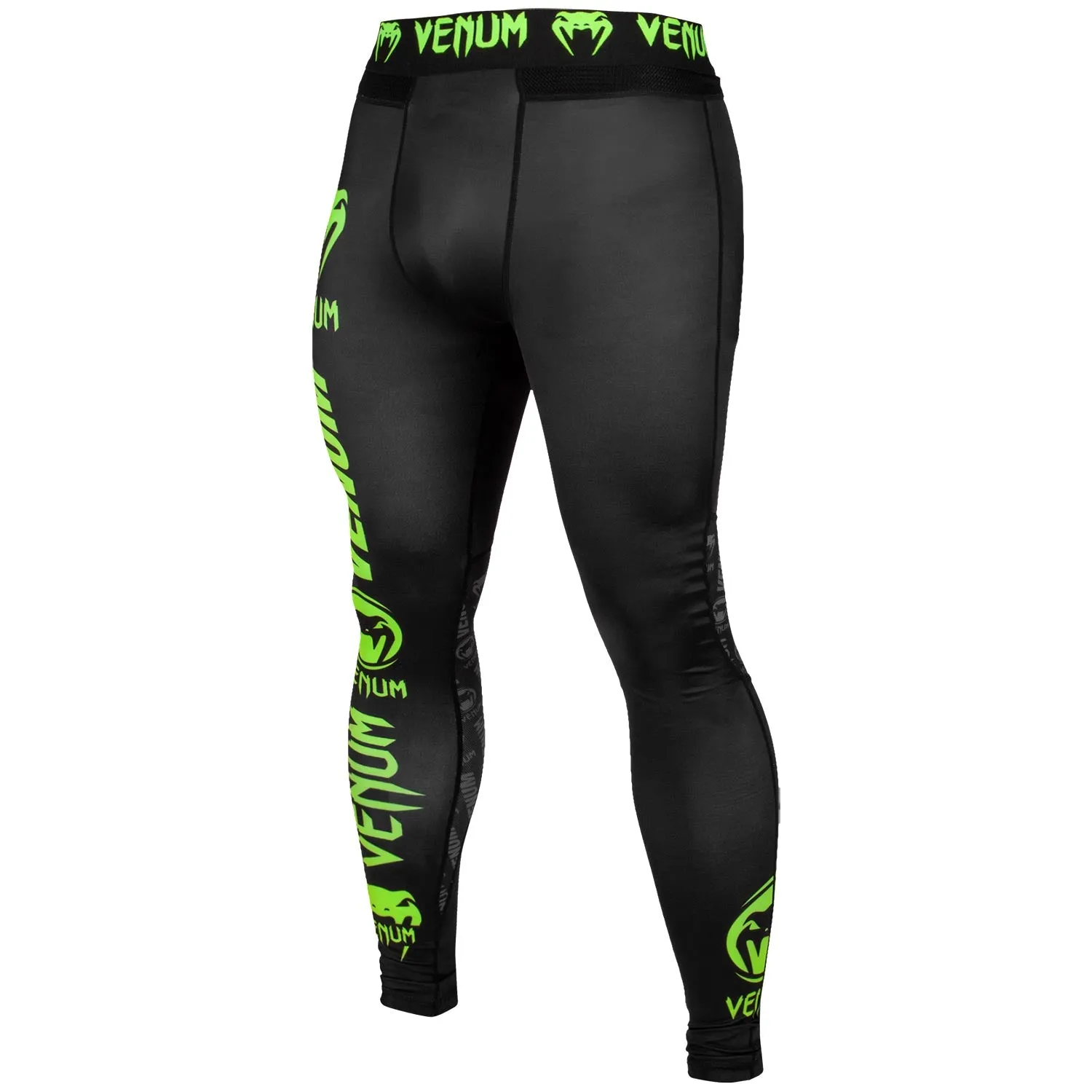 Venum Logos Spats - Zwart/Neongeel