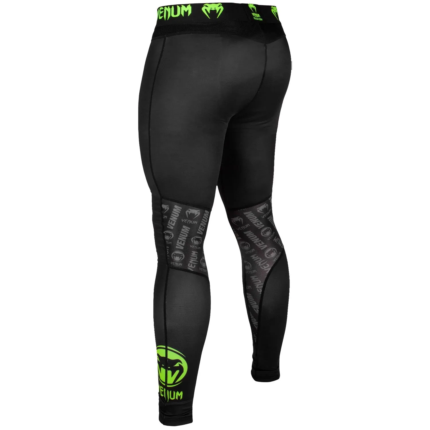 Venum Logos Spats - Zwart/Neongeel