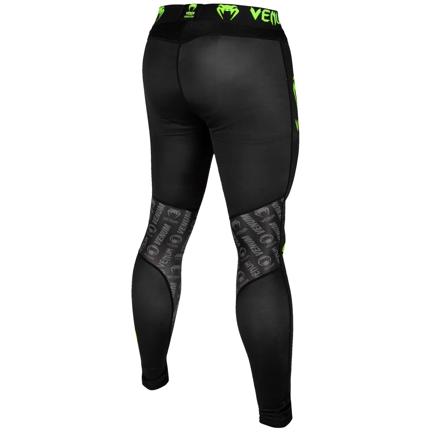 Venum Logos Spats - Zwart/Neongeel