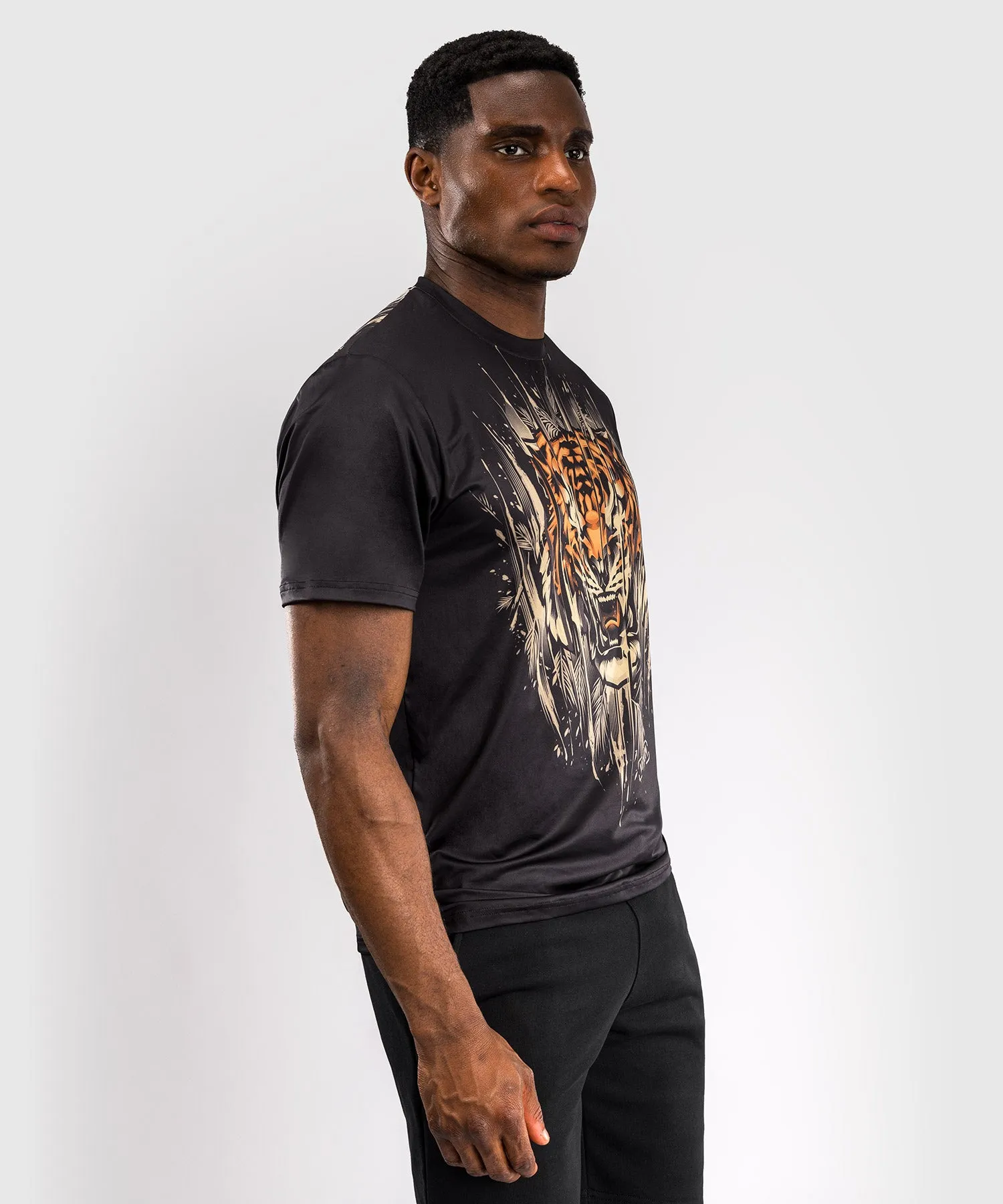 Venum Tiger Herren Dry Tech T-Shirt - Schwarz/Neon Orange