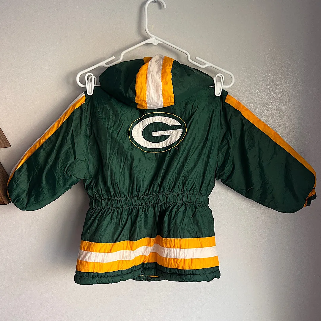 Vintage Kids Wisconsin Football Windbreaker Winter Jacket