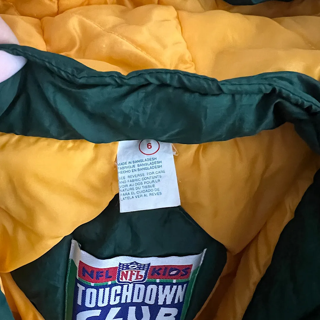Vintage Kids Wisconsin Football Windbreaker Winter Jacket