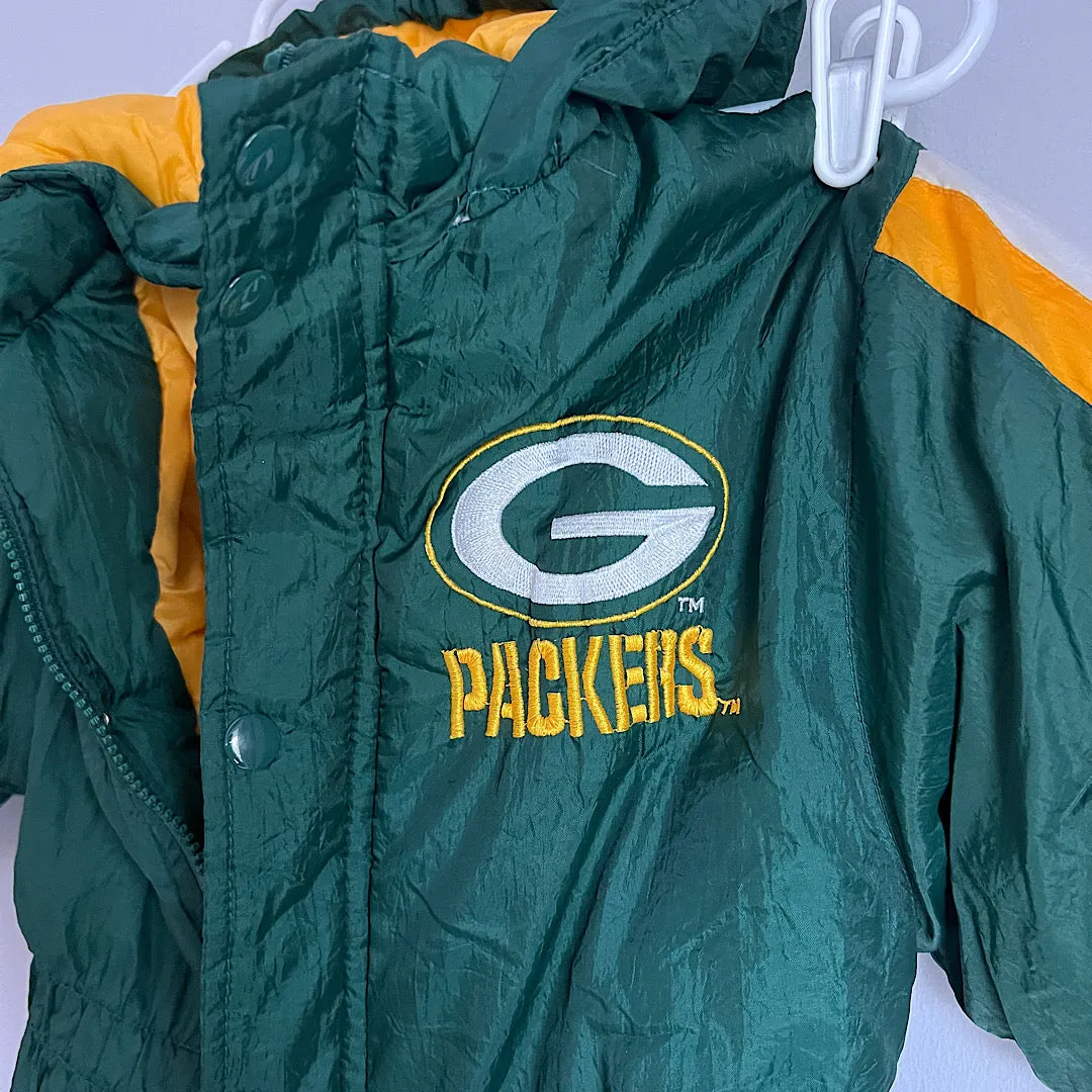 Vintage Kids Wisconsin Football Windbreaker Winter Jacket