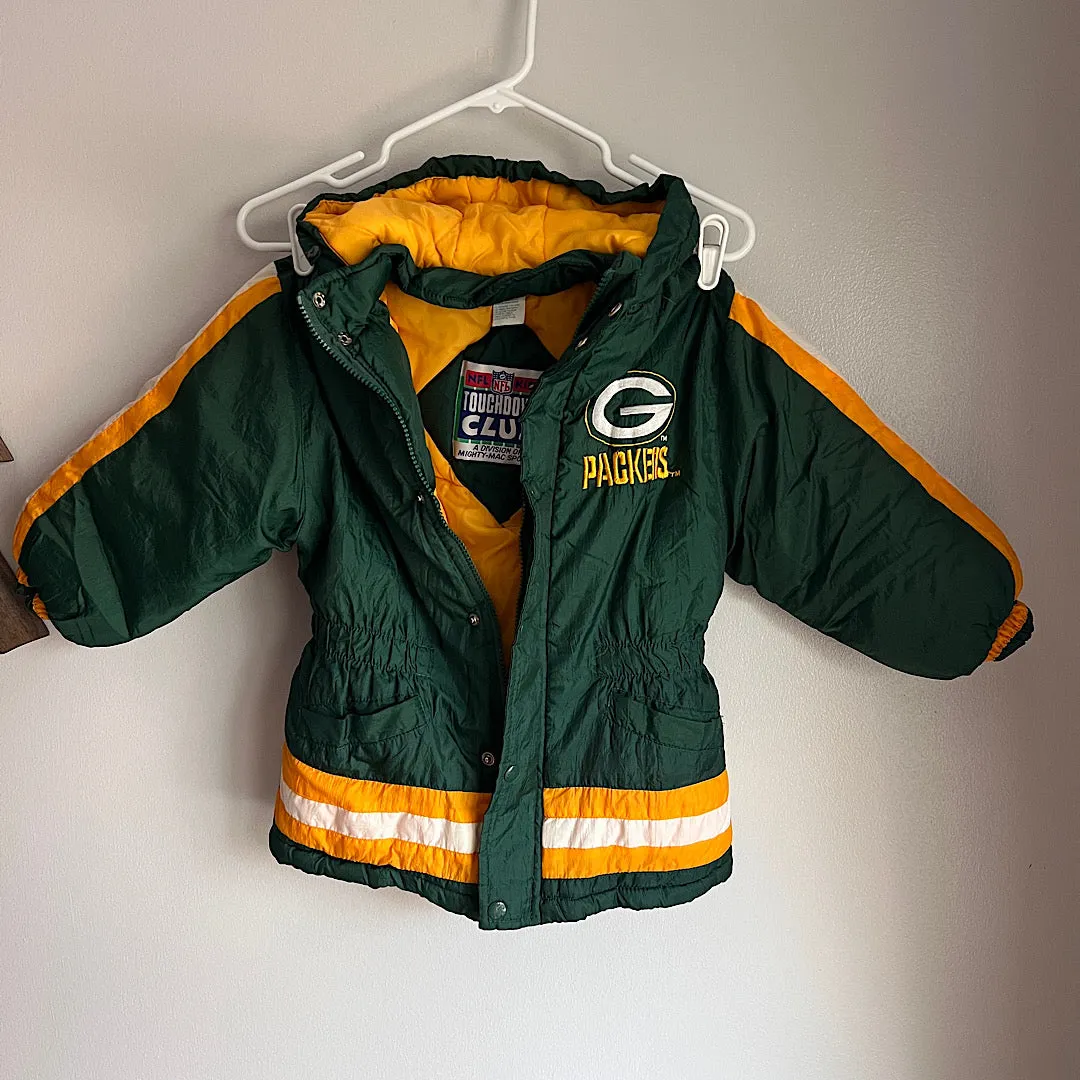 Vintage Kids Wisconsin Football Windbreaker Winter Jacket