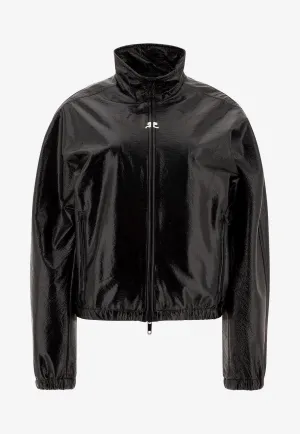 Vinyl Zip-Up Track Jacket
