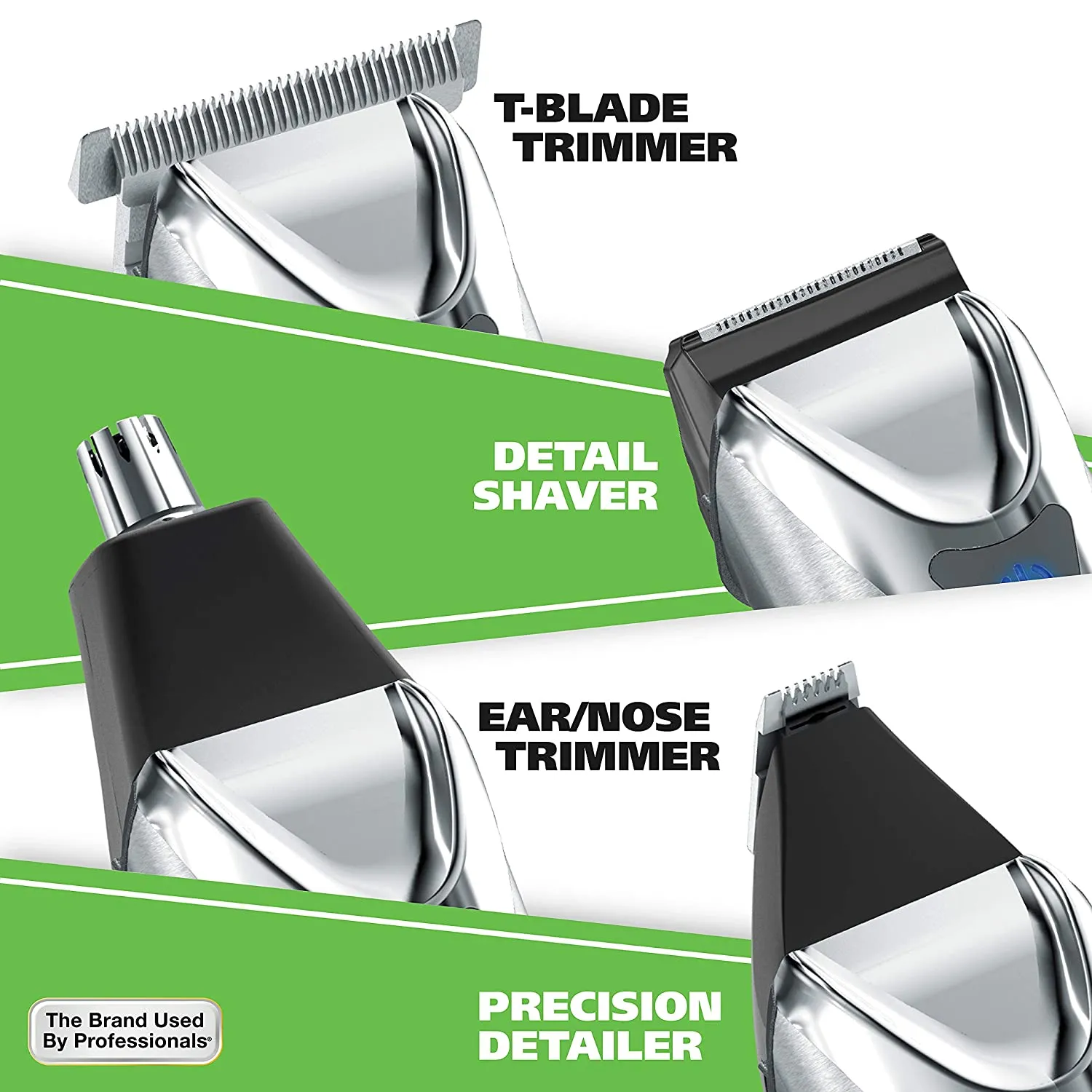 Wahl Stainless Steel Lithium Ion 9818 and All in One Men's Grooming Kit for Men, Hair Clippers, Wireless Razor, Trimmer, Shaver, Detailer, Outliner, Groomer & Touch up