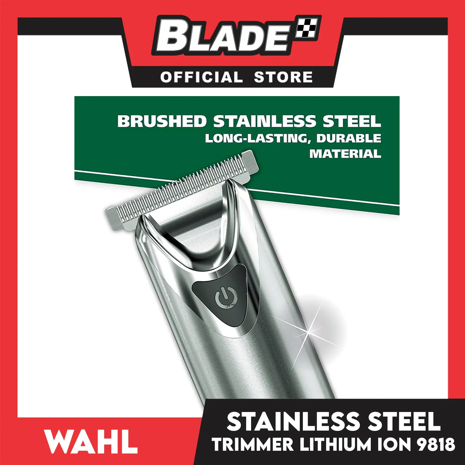 Wahl Stainless Steel Lithium Ion 9818 and All in One Men's Grooming Kit for Men, Hair Clippers, Wireless Razor, Trimmer, Shaver, Detailer, Outliner, Groomer & Touch up