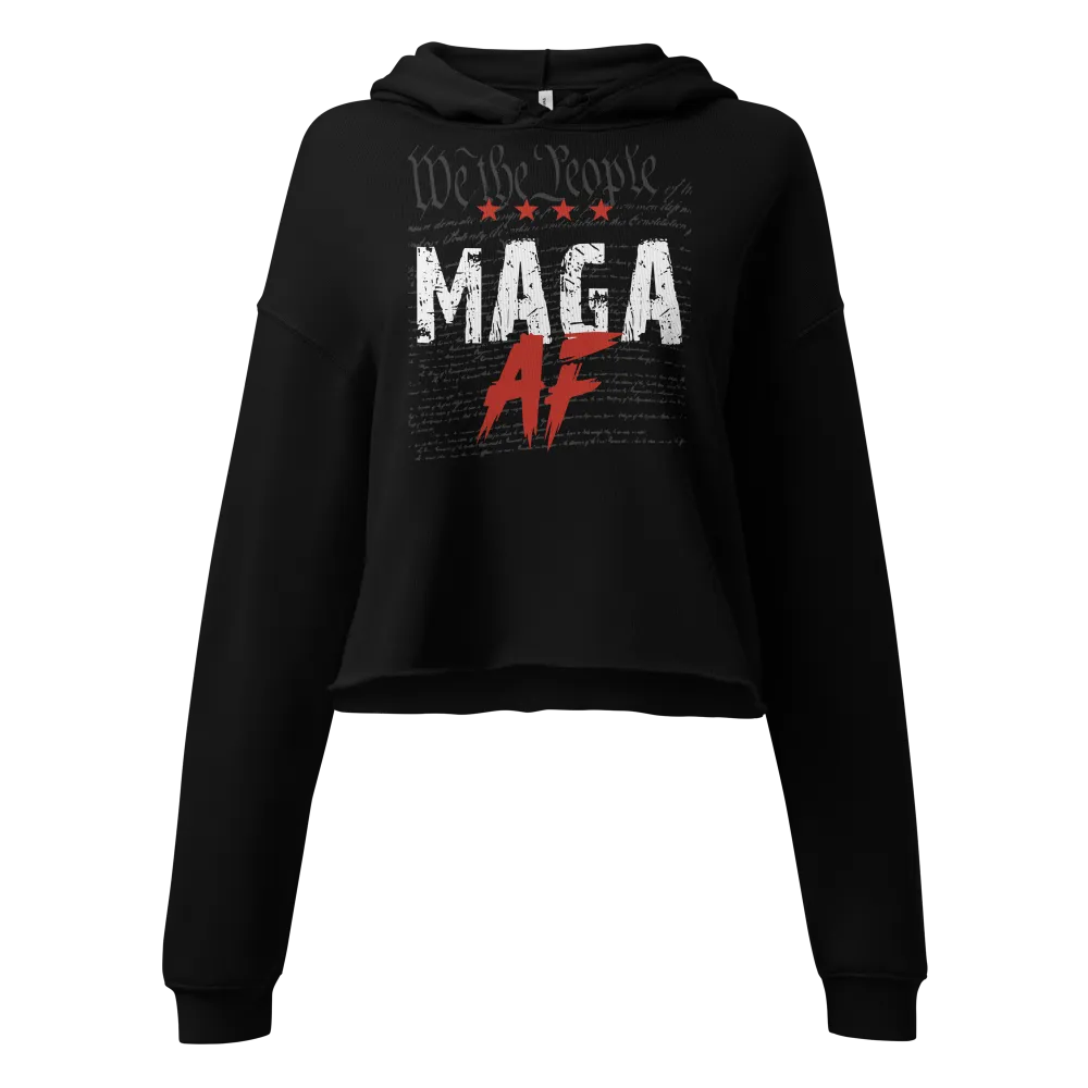We The People MAGA AF Crop Hoodie