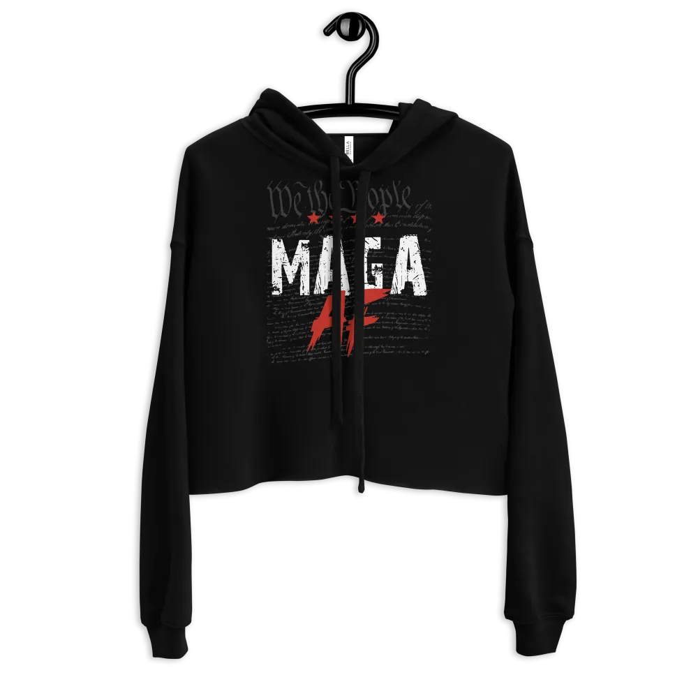 We The People MAGA AF Crop Hoodie