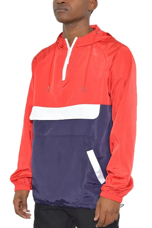 Weiv Color Block Anorak Jacket Pullover Windbreaker