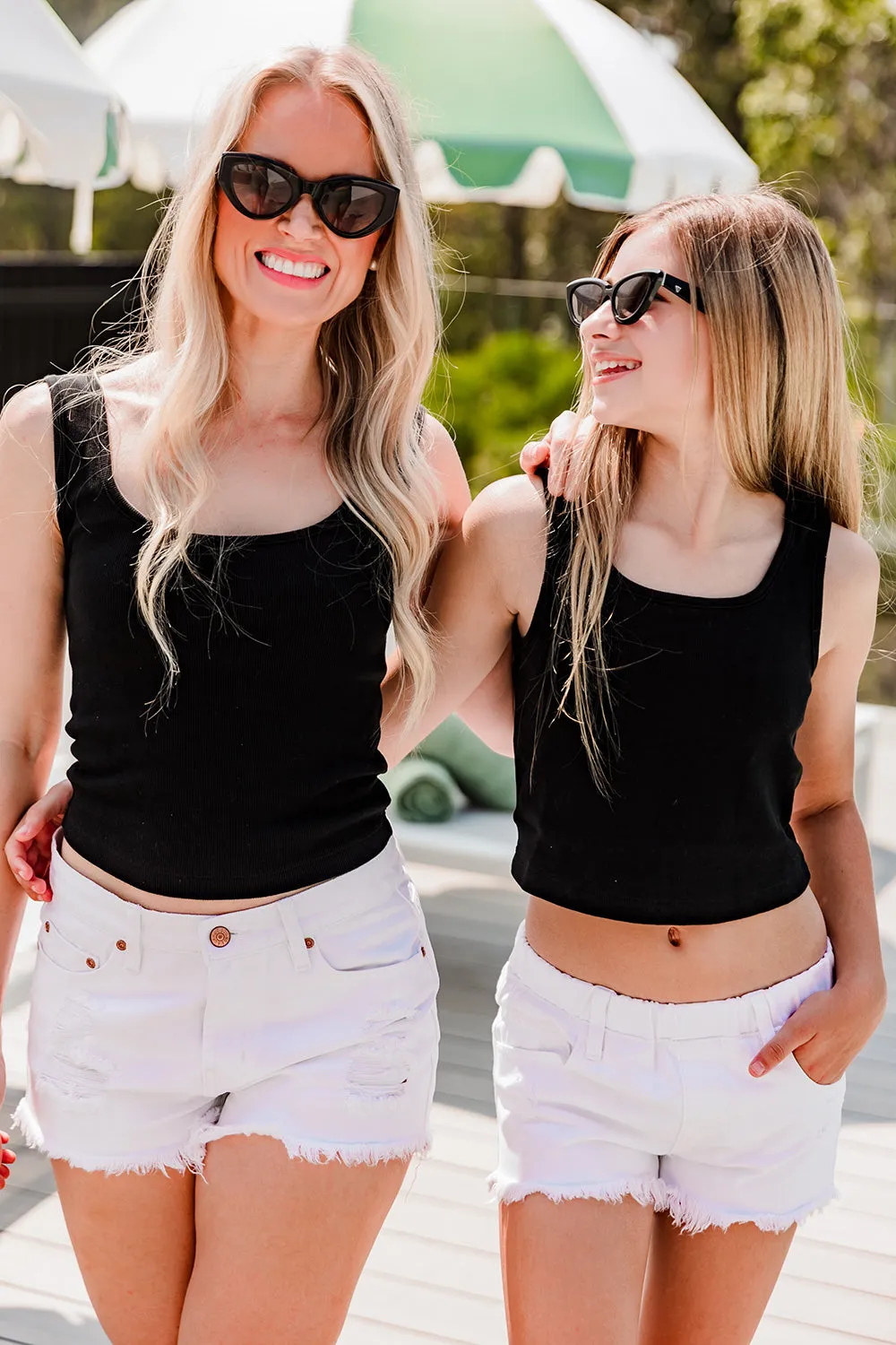 White Goldie Distressed Denim Shorts - Women's