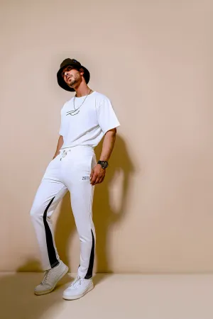 White Gusset Contrast Panel Jogger