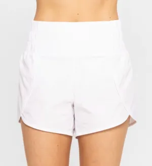 White Highwaist Split Shorts