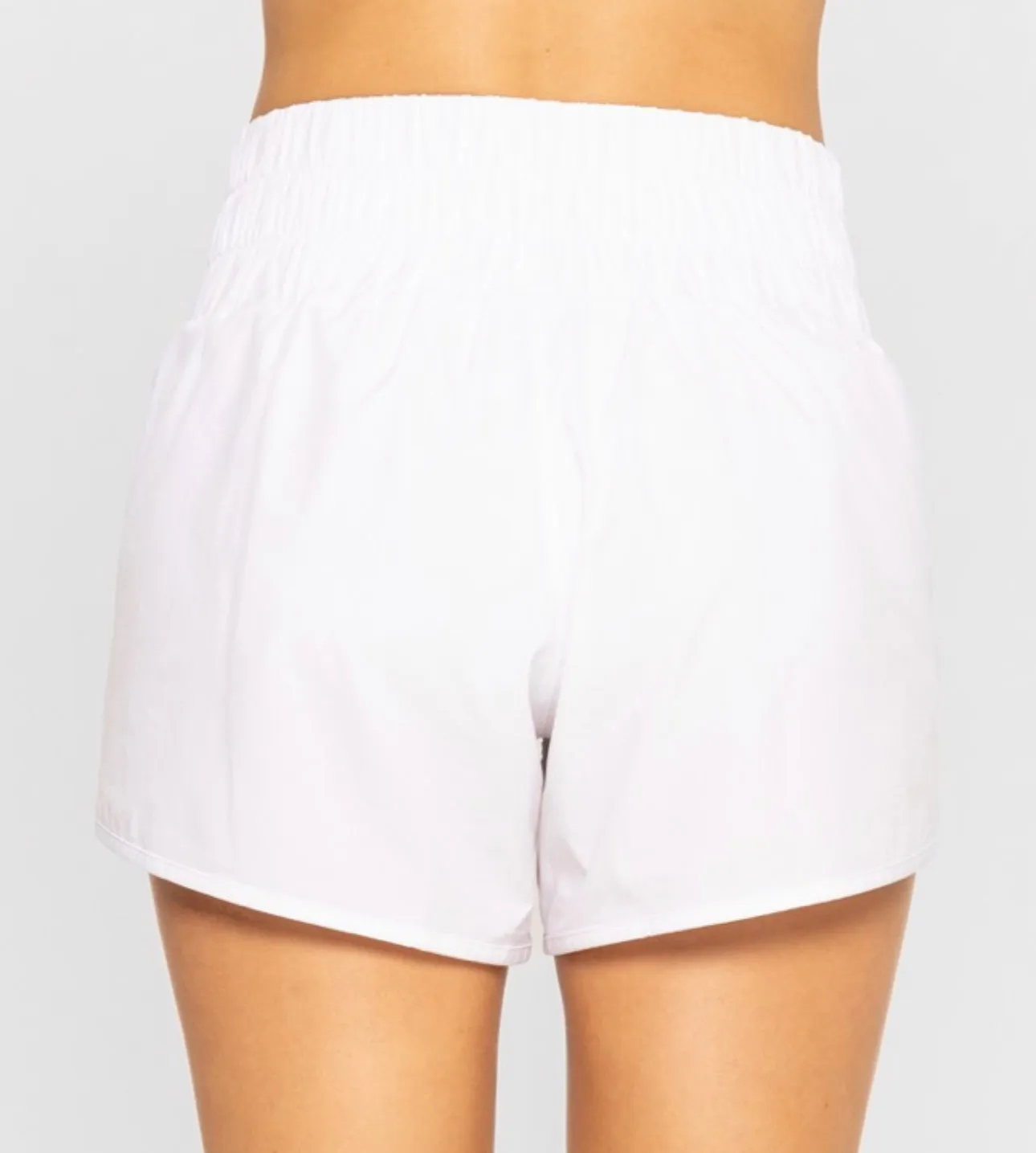 White Highwaist Split Shorts
