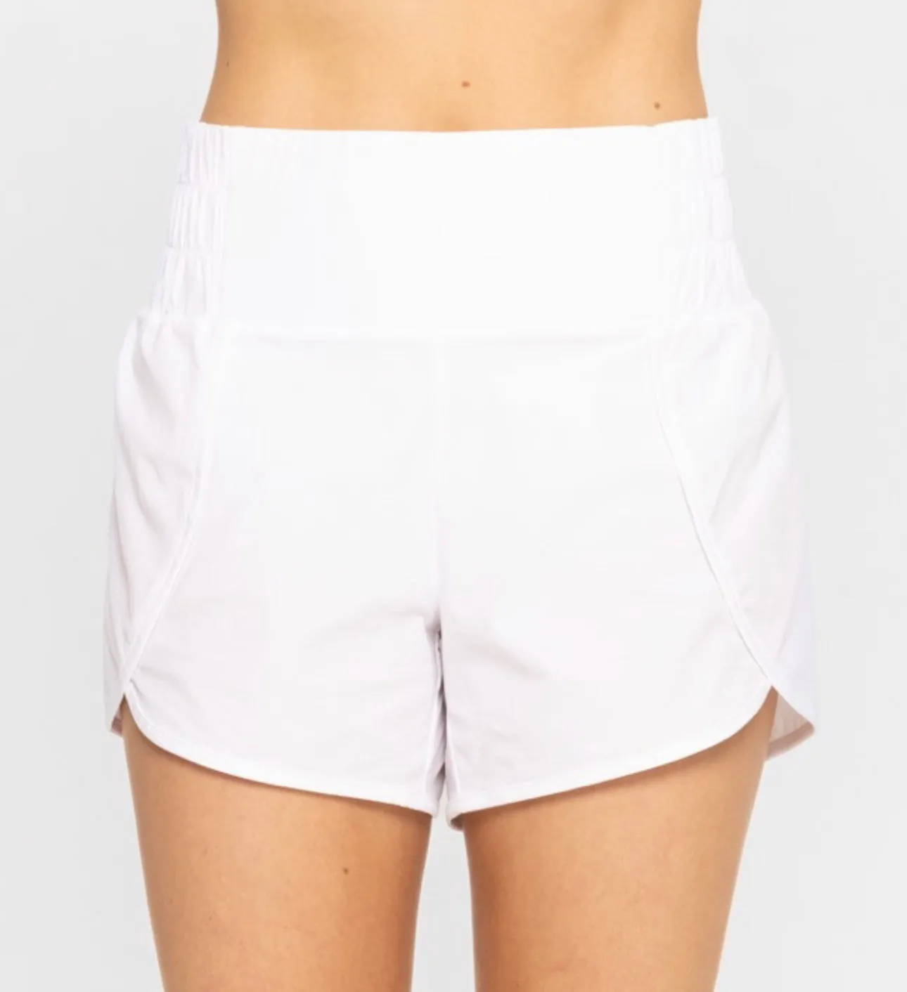 White Highwaist Split Shorts