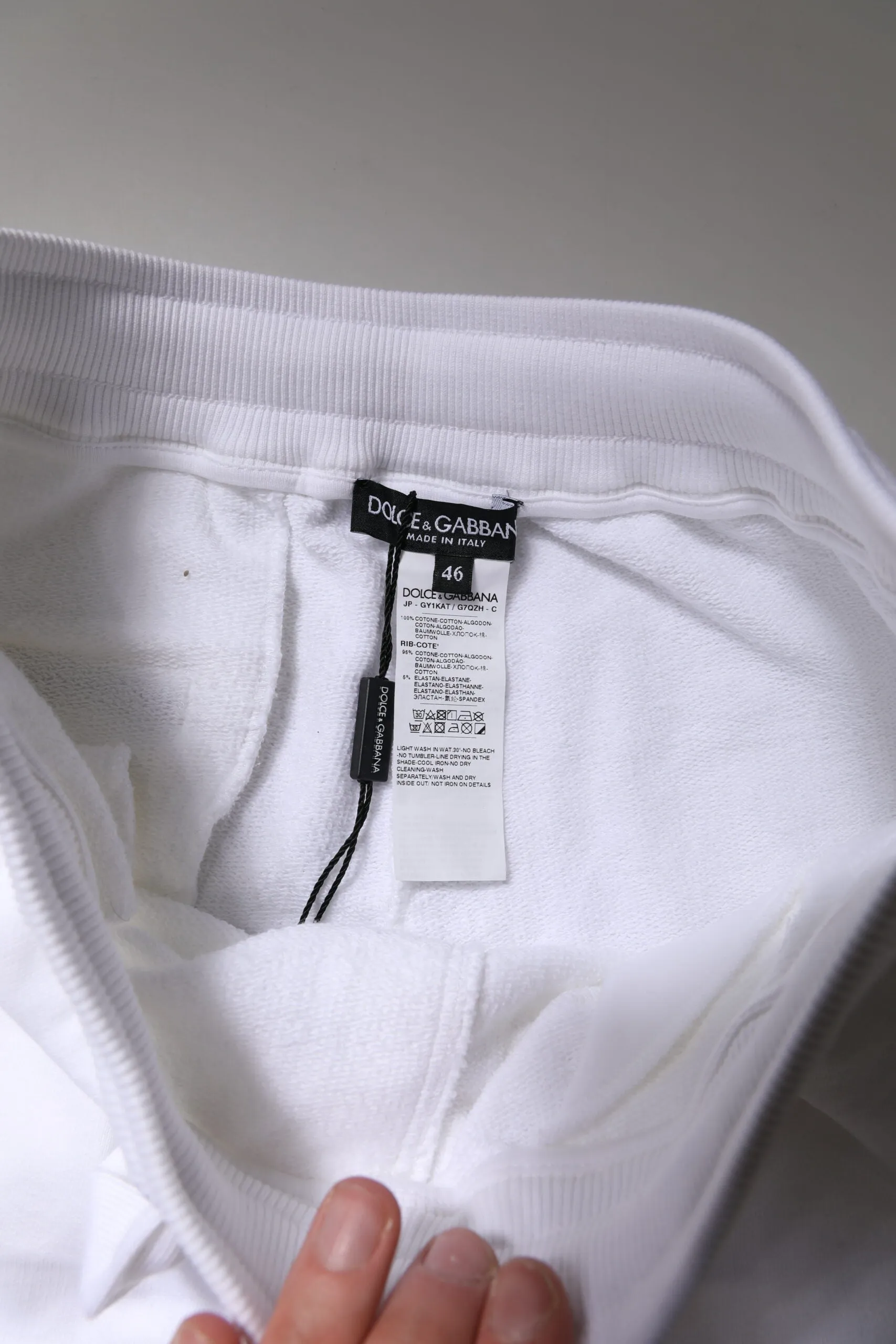 White Logo Tape Jogger Cotton Sweatpants Pants