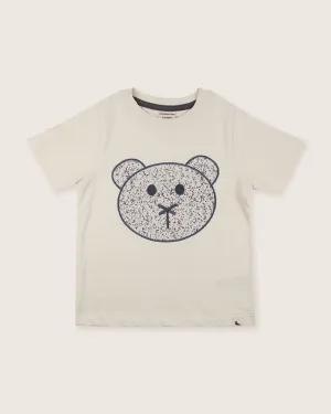 White Speckled Bear Applique T-Shirt