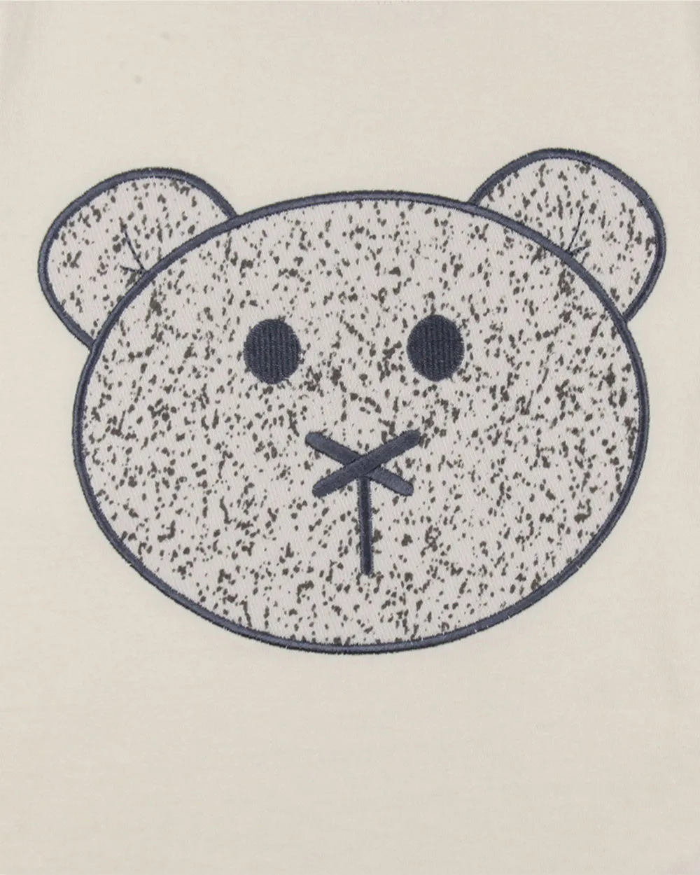 White Speckled Bear Applique T-Shirt